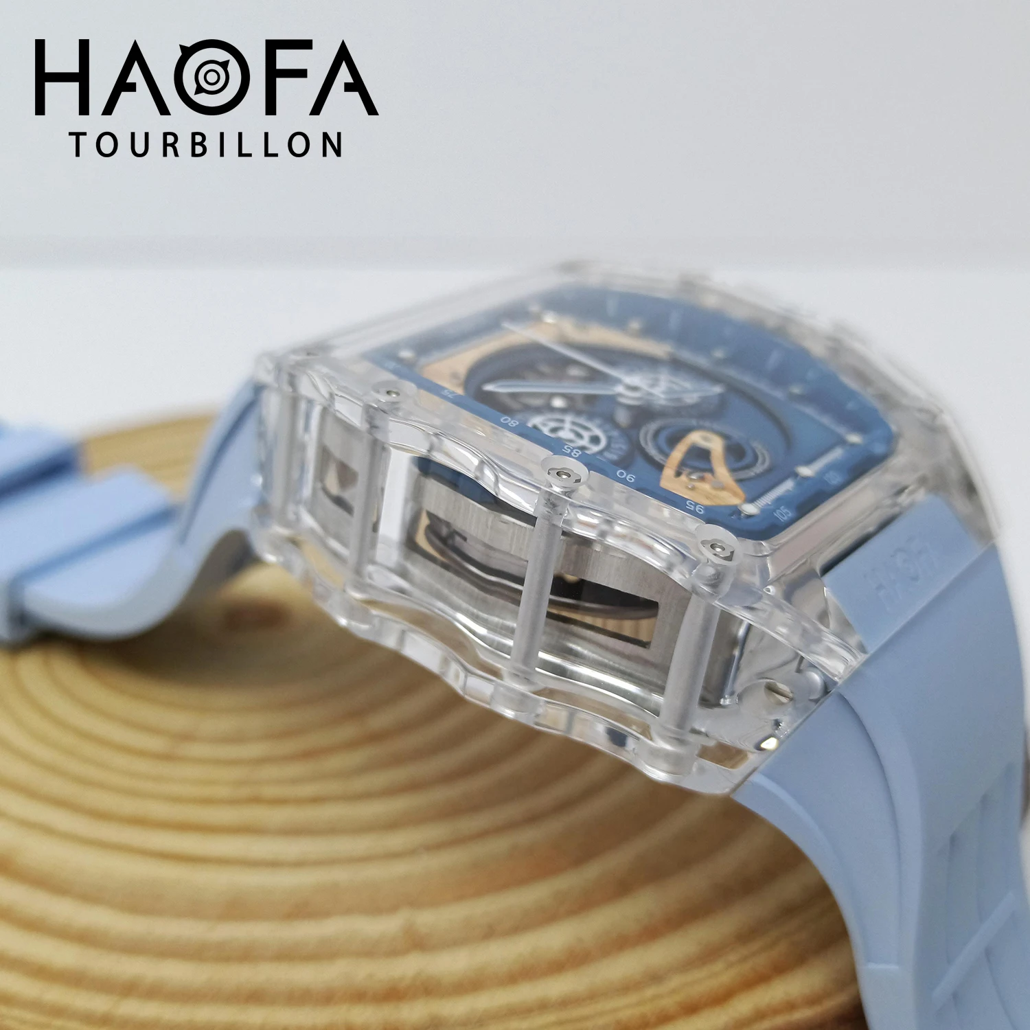 Фото Мужские часы Haofa Crystal с креативным многофункциональным циферблатом, хронографом, автоматическим механическим механизмом, повседневные, модель 2368 №3