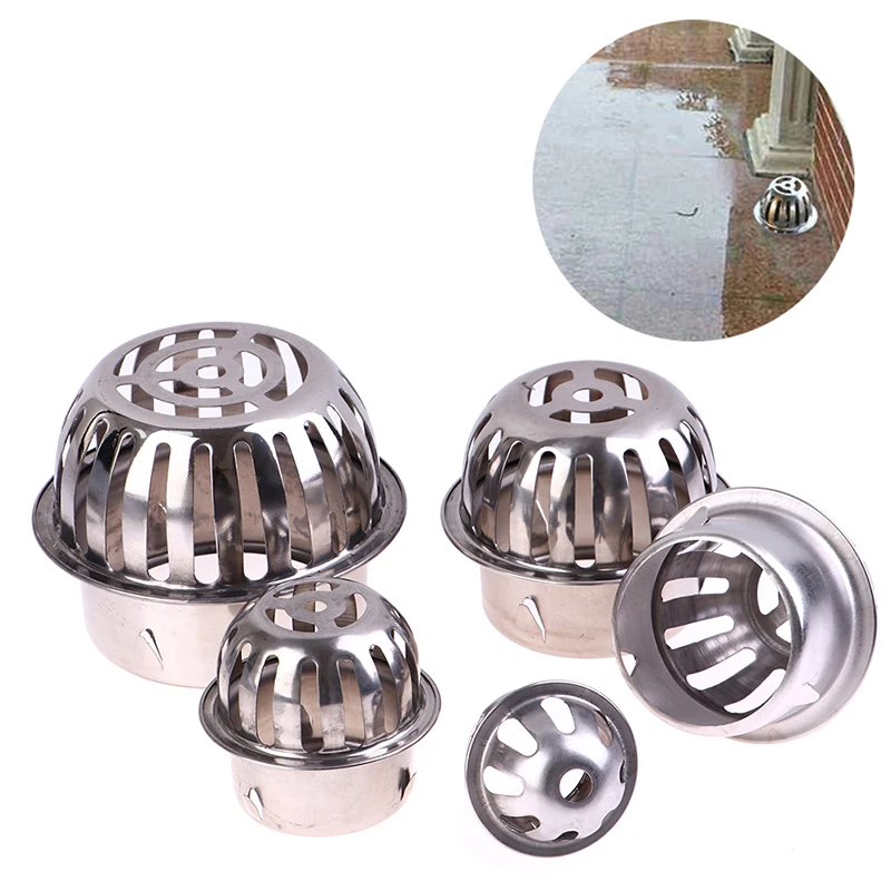 

201 Stainless Steel Balcony Roof Round Large Displacement Anti-blocking Floor Drain Outdoor Rain Bucket Drainage Floor Drain