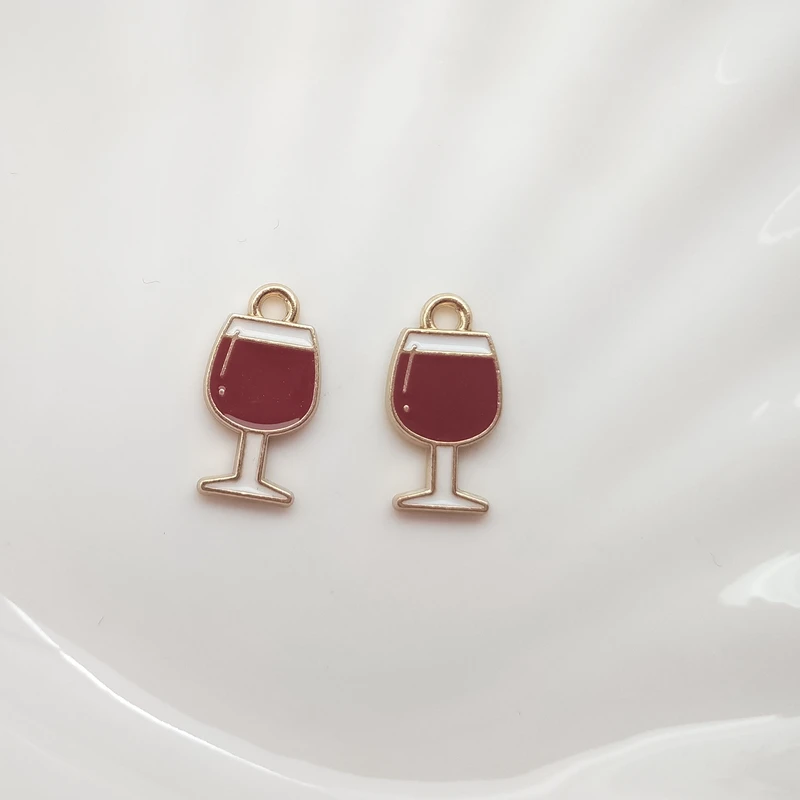 10 шт. эмалированные Подвески в виде бутылки вина и чашки для изготовления