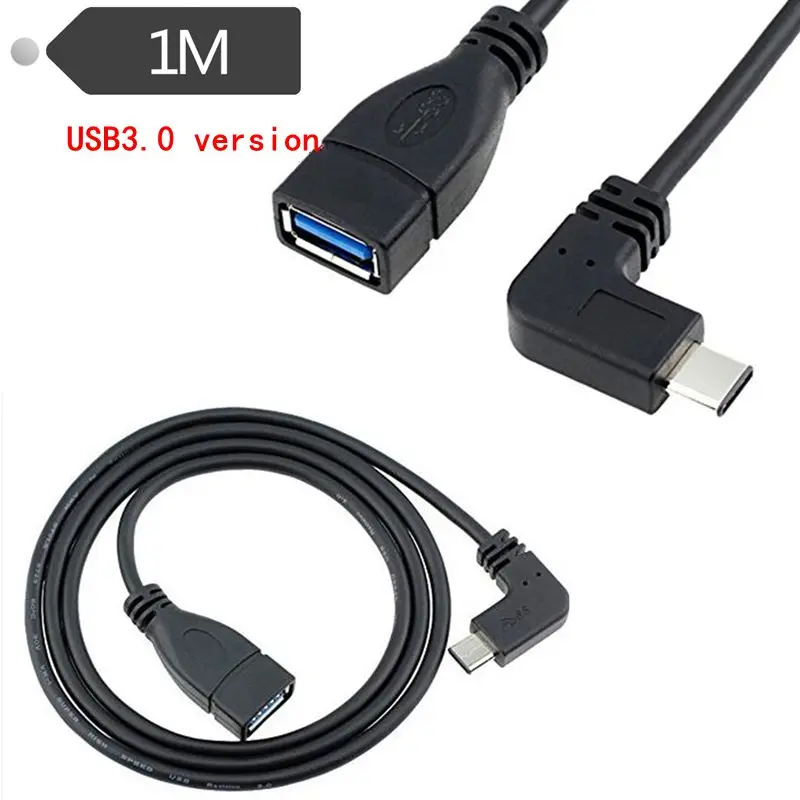 

USB3.1 Data Cable AF TO Type-C Elbow Interface To USB3.0 Female Flat Plate Connection Cable OTG Cable
