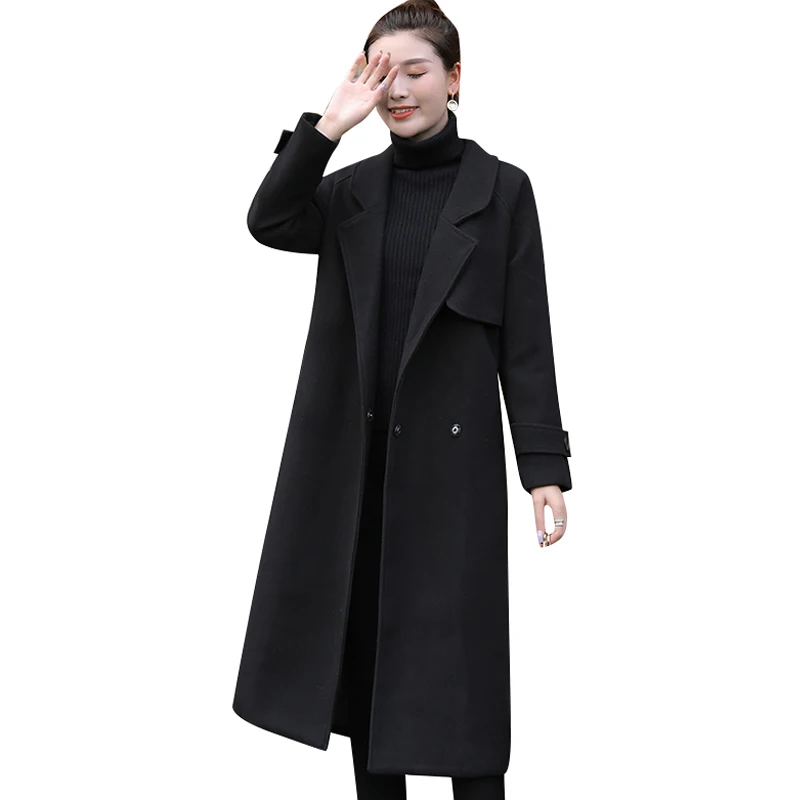 High Sense Woolen Jacket Women Mid-Length Autumn and Winter Clothing 2024 New Small Cotton Thickening Coat