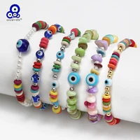lucky eye adjustable colorful stone beaded bracelet handmade turkish evil eye bead bracelet for women girls men jewelry be952
