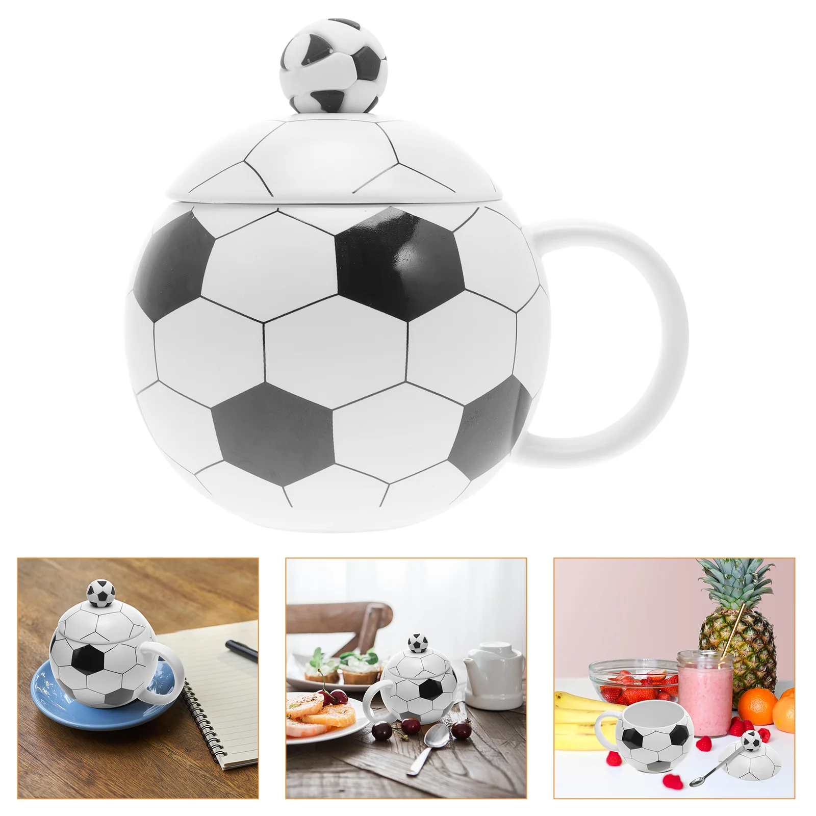 

Office Water Cup Ceramic Coffee Cups Porcelain Mug Handle Soccer Gifts Drinking Men Tea