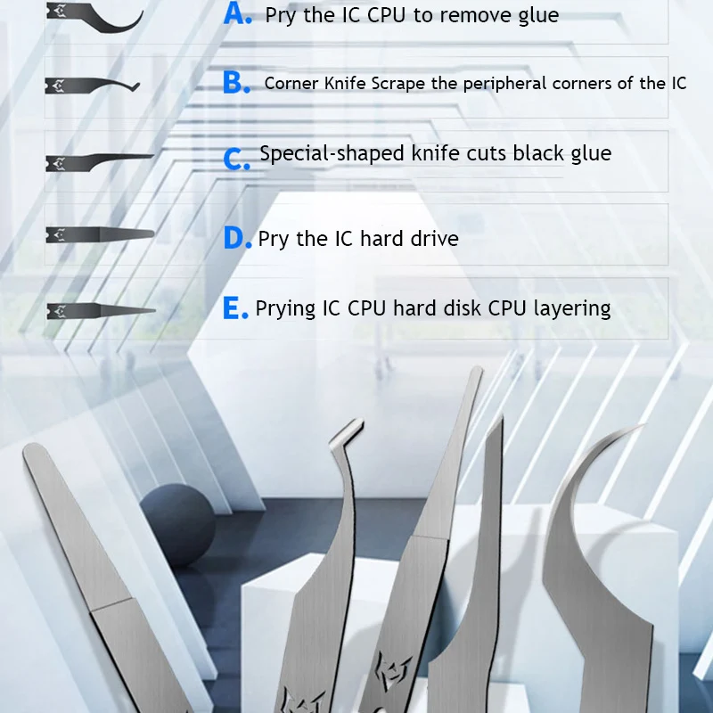 

Mechanic Hand Tool Grinding Blade To Pry CPU Rubber Removal Knife Motherboard CHIP IC Repair Toughness Soft Blade Tool