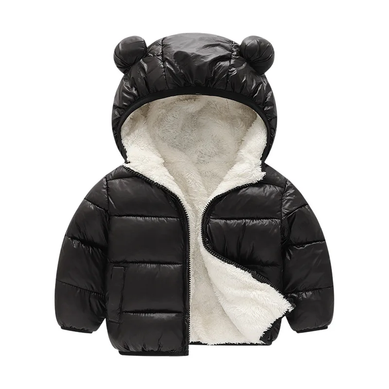 

Black Girl Clothes Fleece Jacket For Babies Ages 2 To 8 Baby Vest With Hood Cardigan Boy Winter Hoodies Mother Kids Warm Jacket