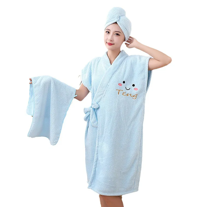 Coral Plush Thickened Household Skirt Dry Hair Cap Smile Cleaning Face Towel