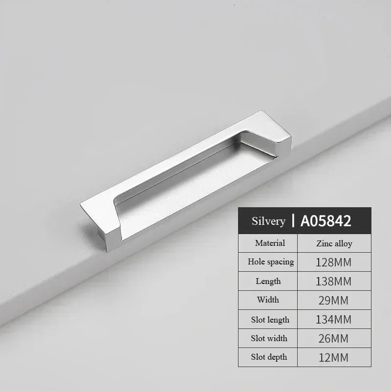 

Утопленная складная ручка из цинкового сплава, ручка для ящика шкафа, дверца шкафа, встроенная ручка для раздвижной двери с открытым слотом, удлиненная ручка