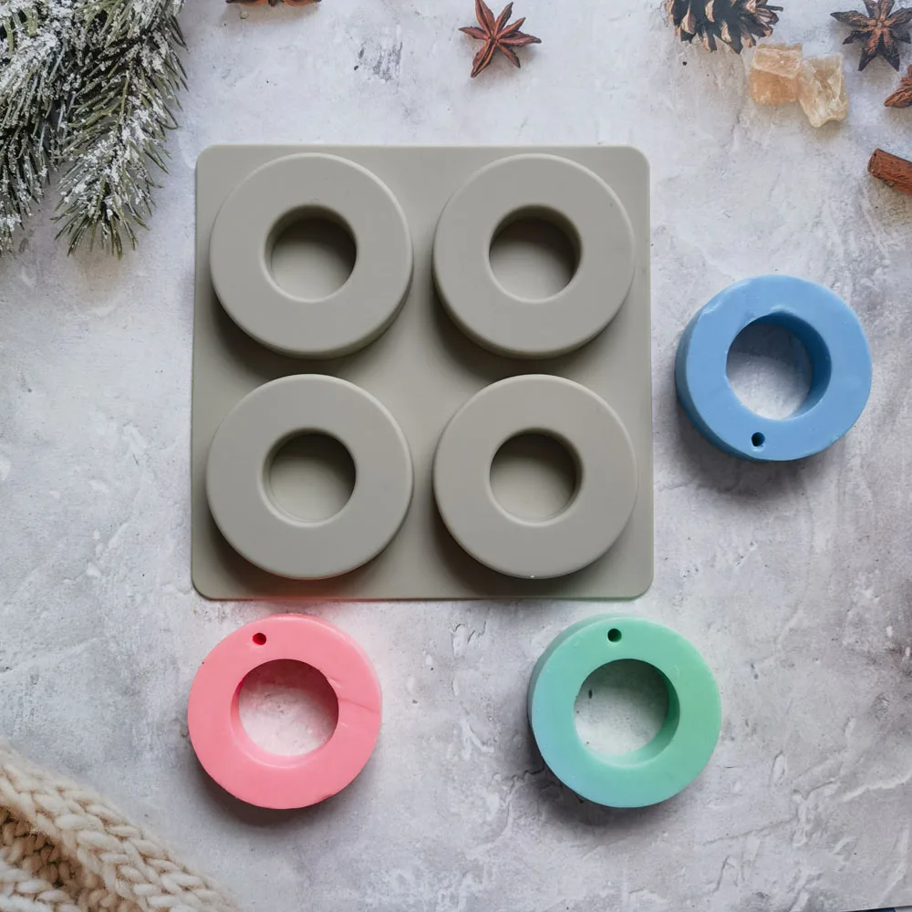 

DIY Clay Aromatherapy Tablets Silicone Molds Crafts Hanging Ornaments Wax Molds Circular Soap Candle Mold Accessories