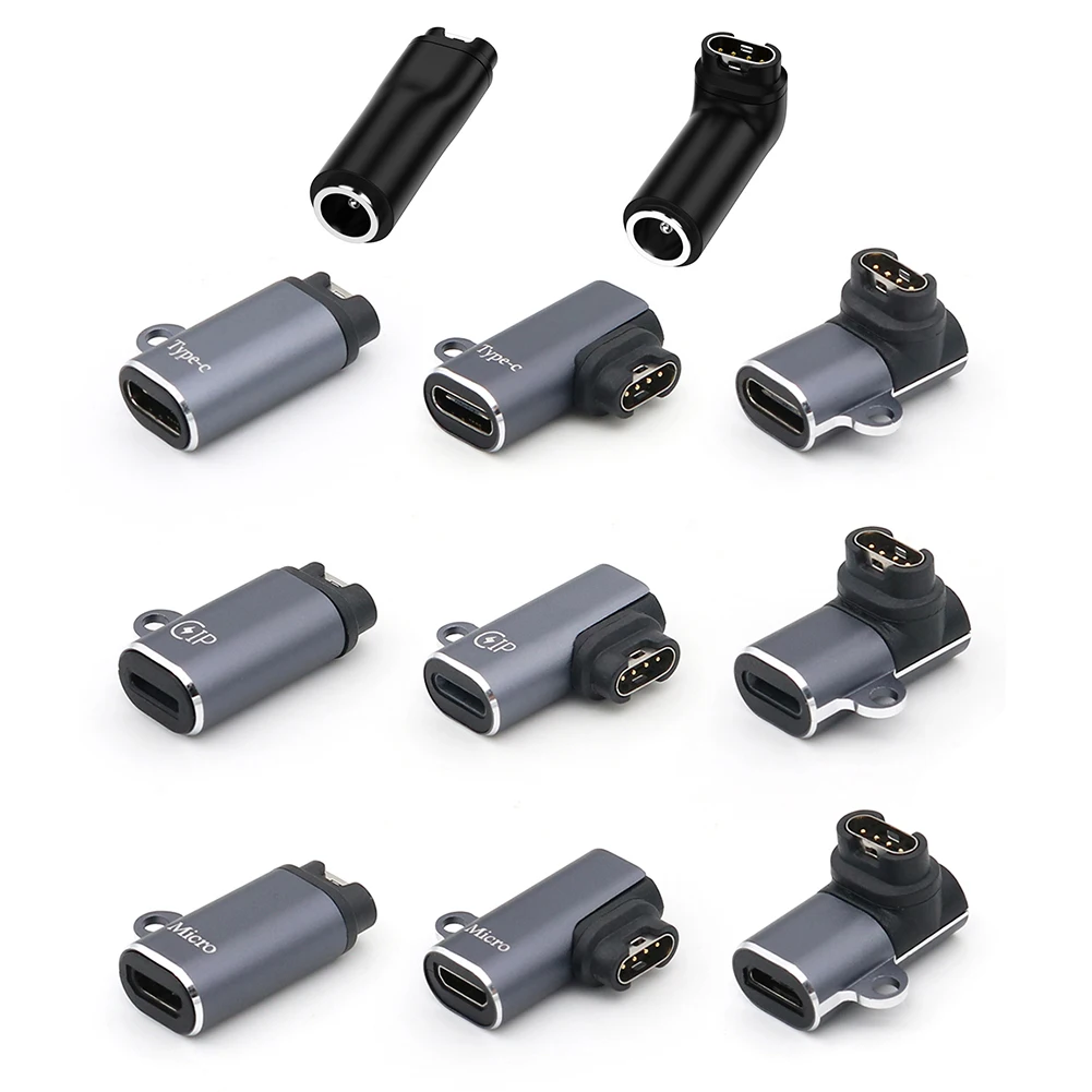 Портативный зарядный преобразователь со шнурком Type-C/8 Pin/Micro USB