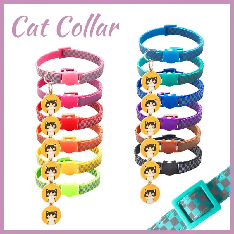 

Cat Safety Buckle Collar Adjustable Puppy Kittens Necklace Split Cat Collar Safety Buckle Dog Collar With Name Tag