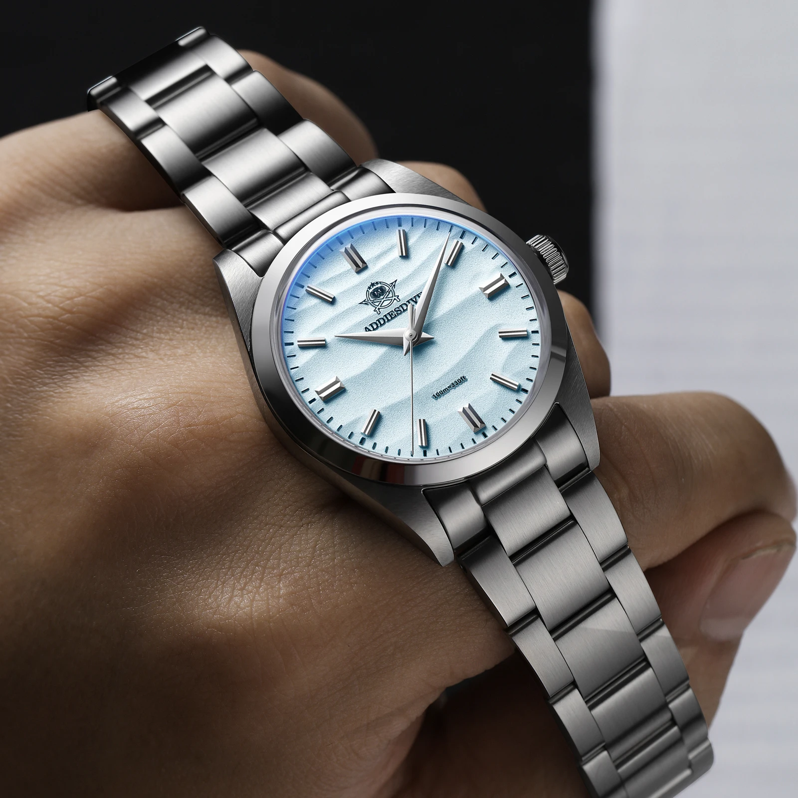 Фото ADDIESDIVE AD2030 Мужские часы 36 мм из нержавеющей стали Reloj Hombrel Dive Кварцевые часы Bubble Pot Крышка Стеклянные наручные часы Montre Homme №2
