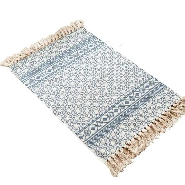 Маленький ковер в этническом стиле для гостиной богемные хлопковые и льняные