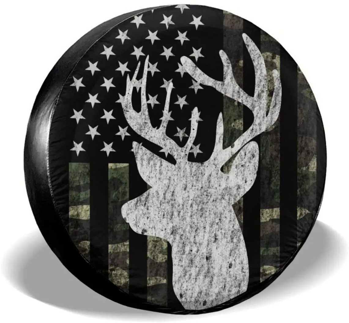 

Cozipink, американский флаг, самец оленя, Охотничья камуфляжная запасная крышка для шин, атмосферостойкие колпачки для колес