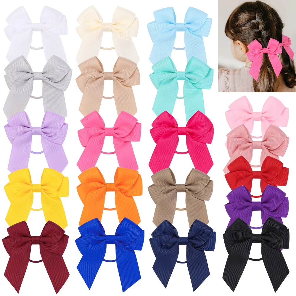 

2/1Pcs Sweet Hair Ribbon Hair Band for Girls Toddler Cheer Bow Head Rope Kids Headwear Double Ponytail Support Hair Accessories