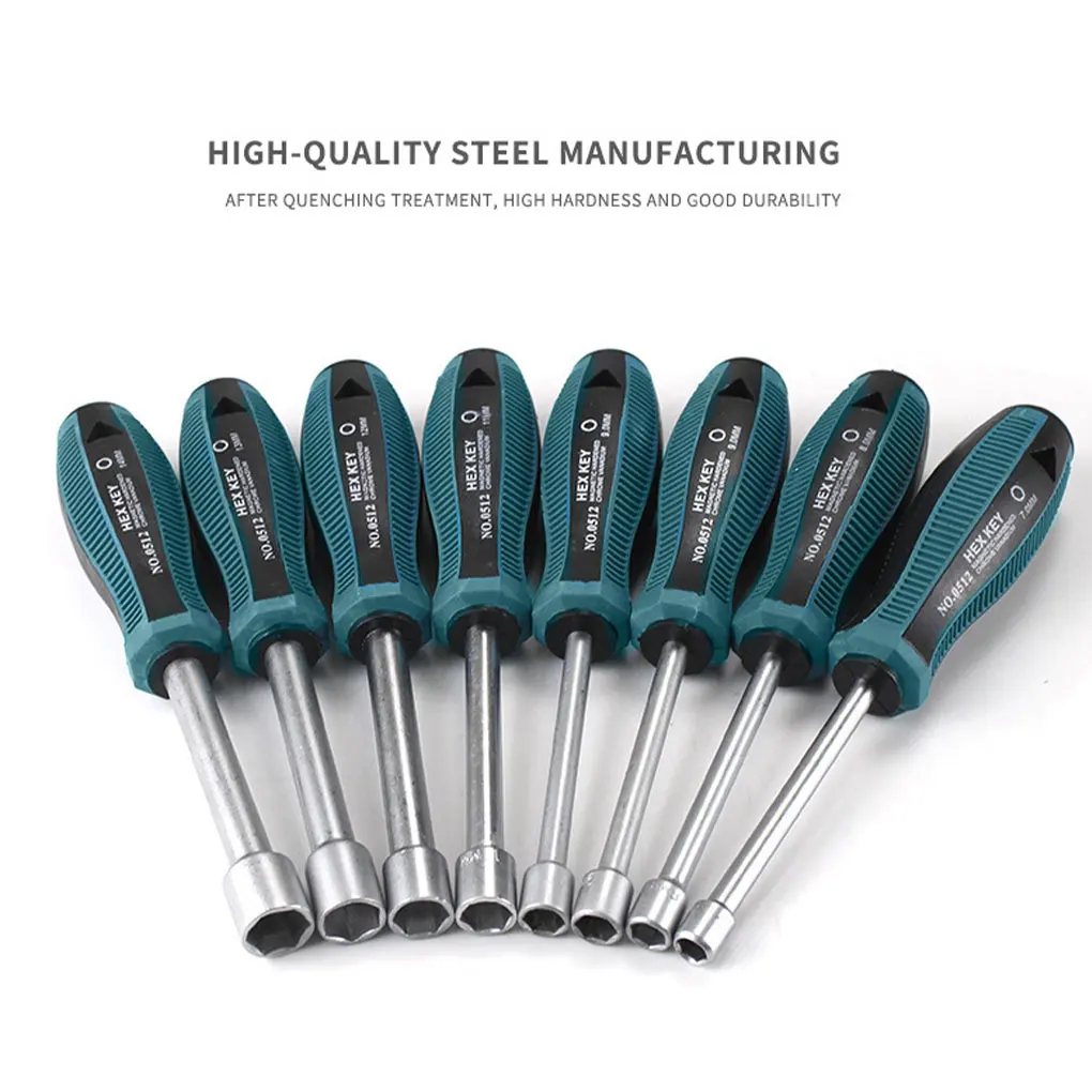 

1 Set Alloy Steel Socket Wrench Nonslip Hex Replacement Hollow Machine Mechanical Repairing Screwdriver Spanner 7Pcs