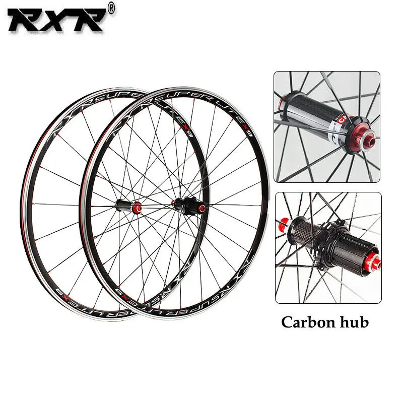 RXR X9 700C Road Bike Wheelset Carbon Hub Bicycle Wheels Clincher V Brake Rim Front Rear QR 100/130mm | Спорт и развлечения