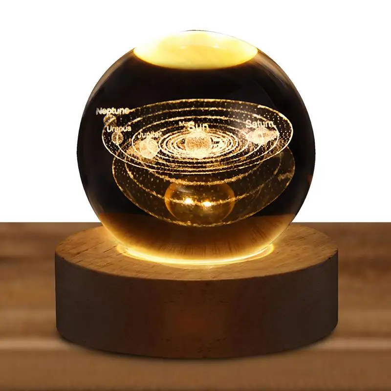 

Светодиодный хрустальный шар, атмосфера детской лампы, 3D шар для рождества, дня рождения, детский подарок