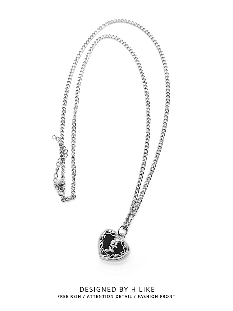 Любовное брендовое ожерелье с черной нижней розой кулон ювелирные изделия