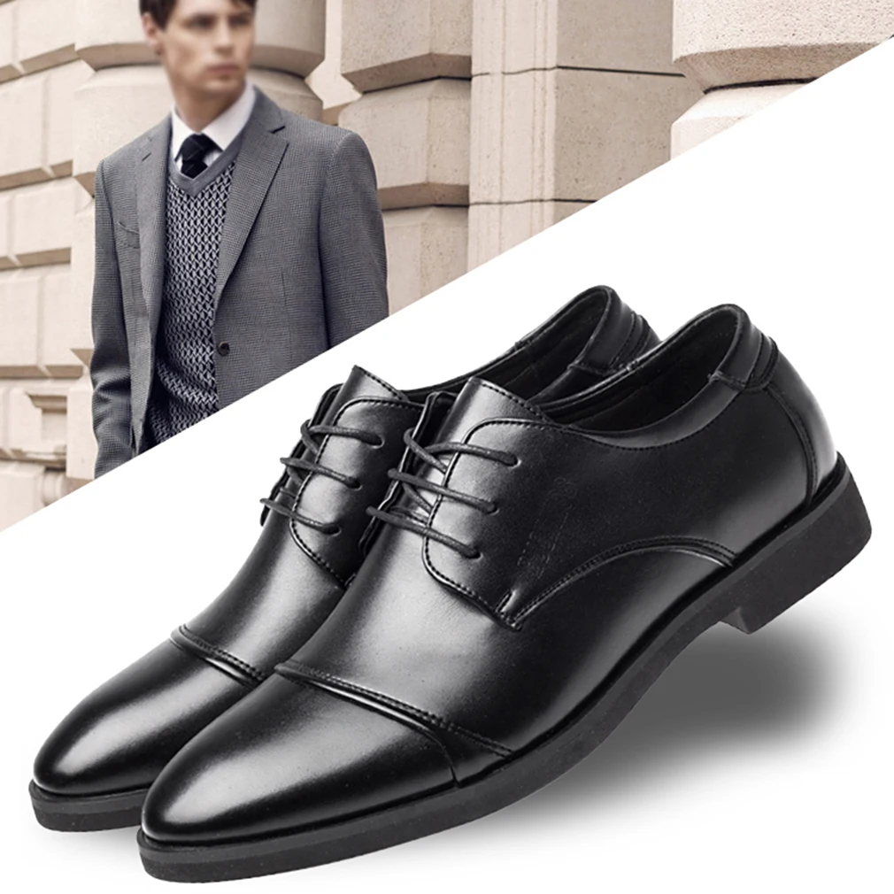 

Туфли-оксфорды мужские деловые, дышащие кожаные, на резиновой подошве, обувь для офиса, свадьбы, без каблука, роскошные