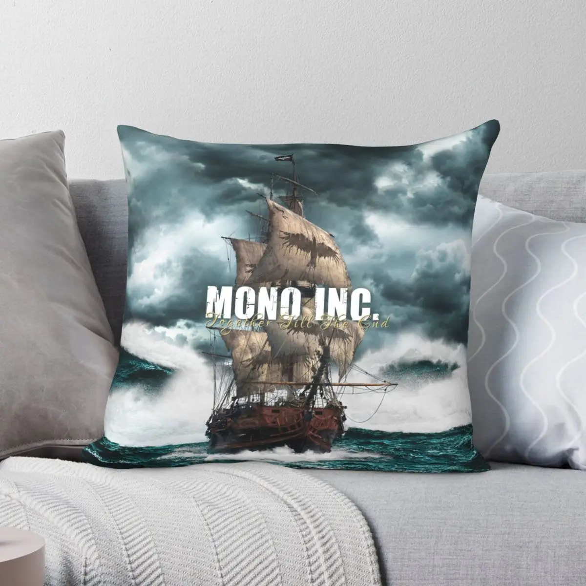 

Наволочка из полиэстера и льна MONO INC Together Til The End