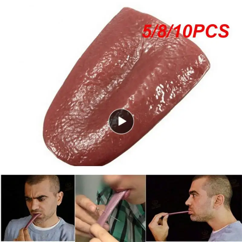

5/8/10PCS Horror Funny Tricks Fake Tongue Realistic Decompression Toy Environmentally-friendly