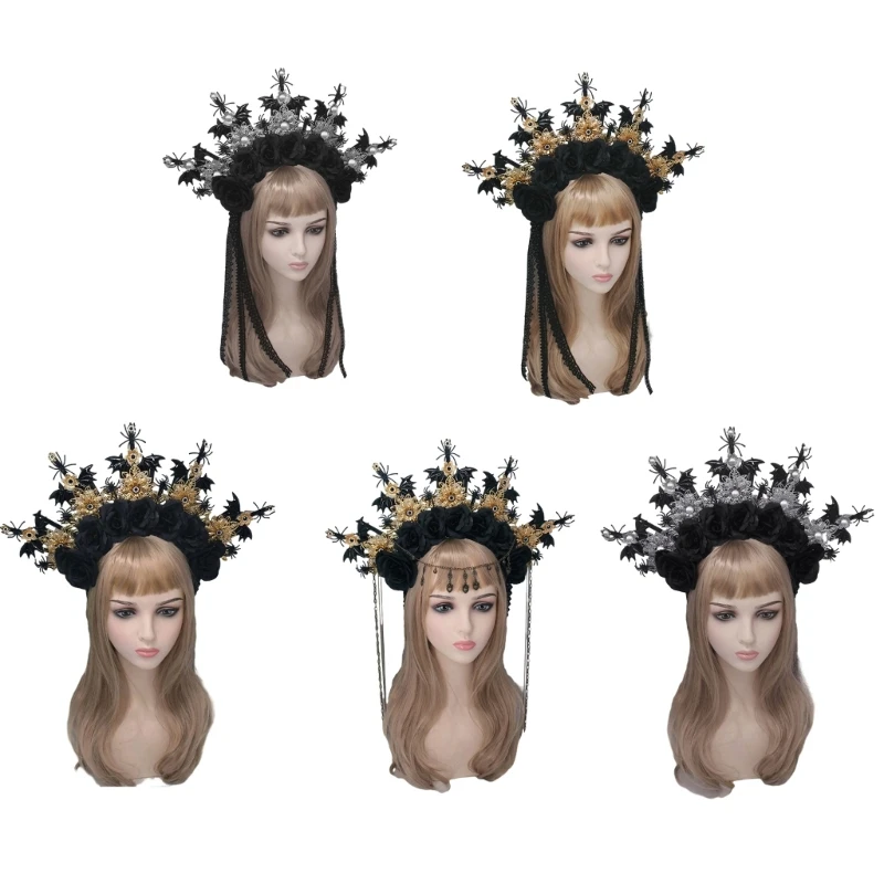 

DIY Gothic Tiaras Baroque Headband Princess Headpieces Crowns for Wedding Party