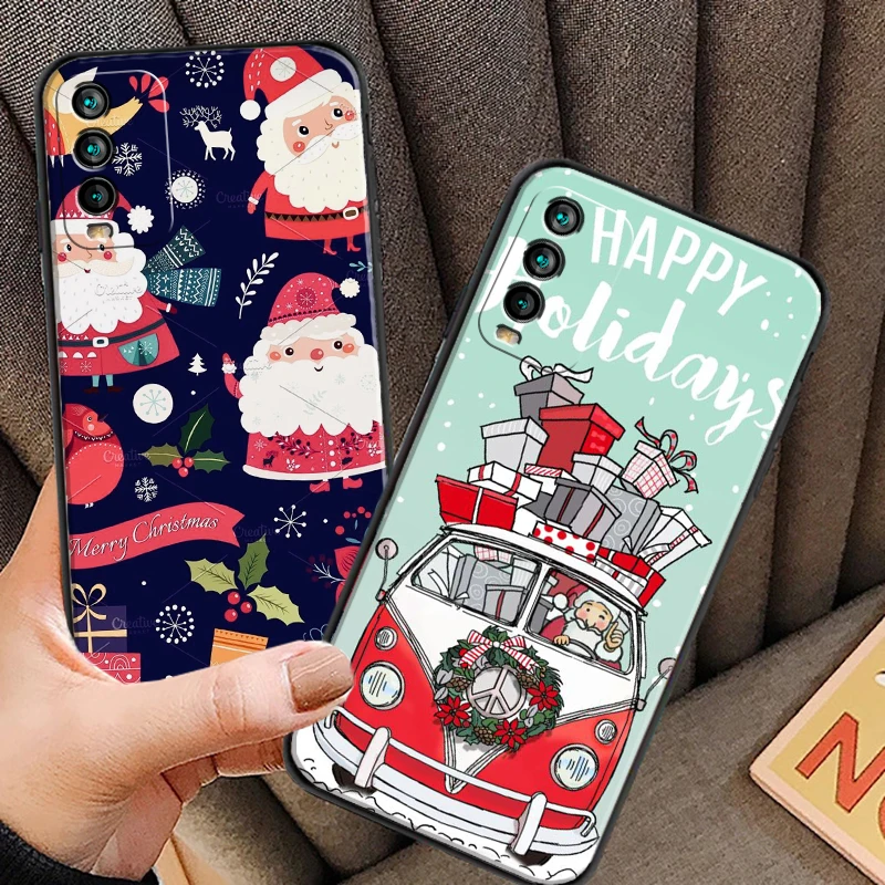 

Christmas Happy Phone Cases For Xiaomi Redmi 9C 8A 7A 9AT 7 8 2021 7 8 Pro Note 8 9 9T 8T Carcasa Soft TPU Back Cover