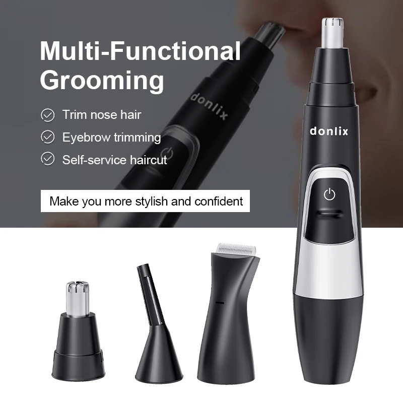 Donlix 3-in-1 Electric Ear and Nose Hair Trimmer Kit Nose Hair Clipper for Men Women Epilator 2023 Eyebrow & Facial Hair Trimmer enlarge