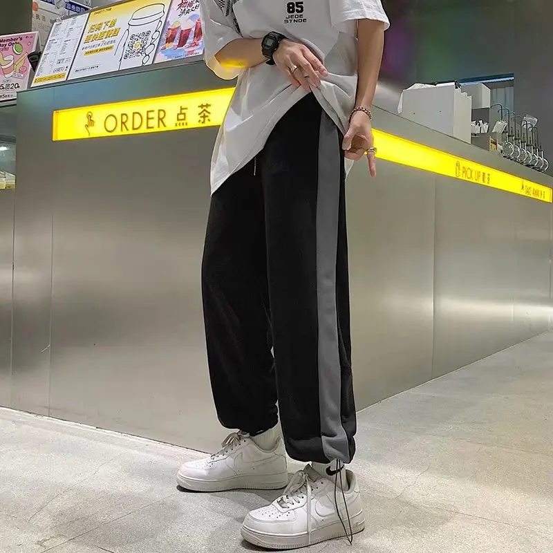 

Men's sweatpants summer 2022 new sports pants design sense niche Hong Kong style pants high street ins trendy men wear