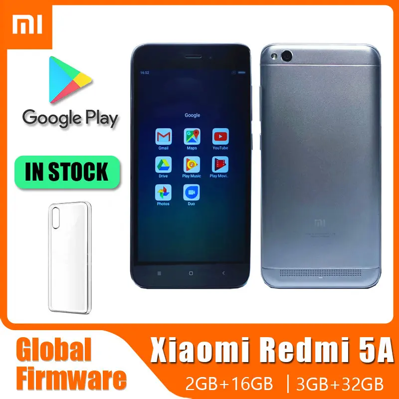 

Original Cellphone Xiaomi Redmi 5A Smartphone, with Phone Case and film 3000mah Dual sim Mobile Phone