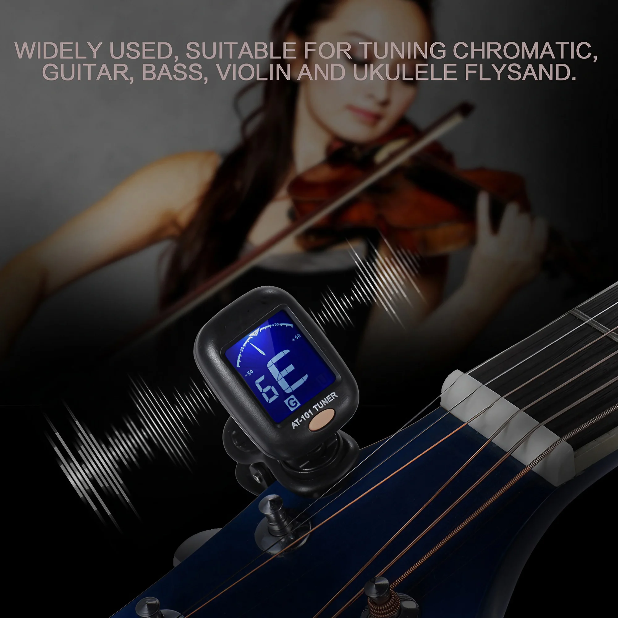 Высокочувствительный Складной Цифровой Гитарный Тюнер С Зажимом И Жк-дисплеем