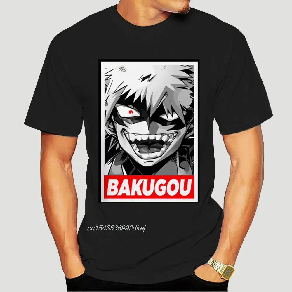 

Newest 2019 T Shirt Men Katsuki Bakugo Boku No Hero Black Tees T-Shirt Clothing 0125D