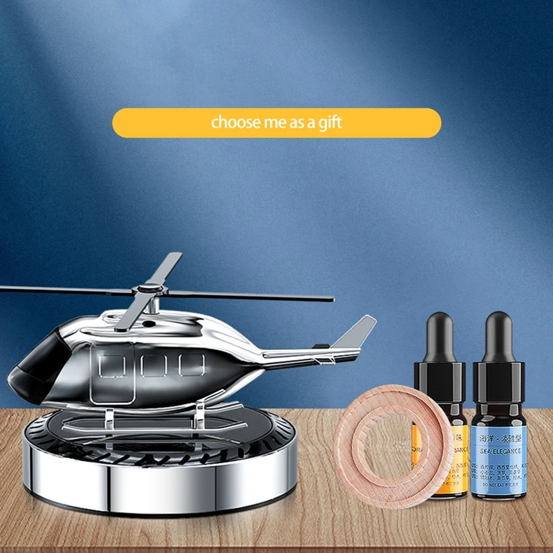 

Creative Solar Power Helicopter Air Freshener Car Dashboard Airjet Fragrance Solar Energy Airplane Diffuser Alloy Plane Aroma