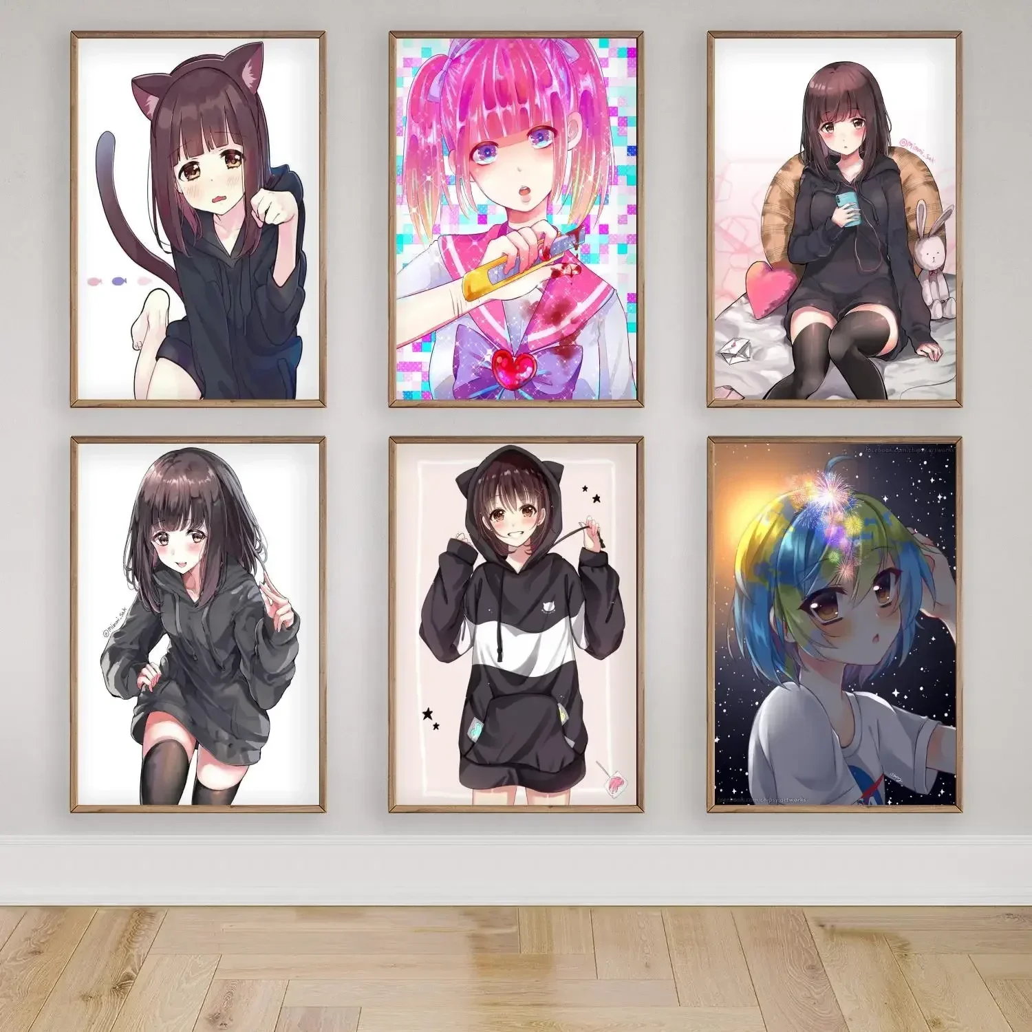 Menhera chan Холст Художественный постер и настенное искусство печать с изображением