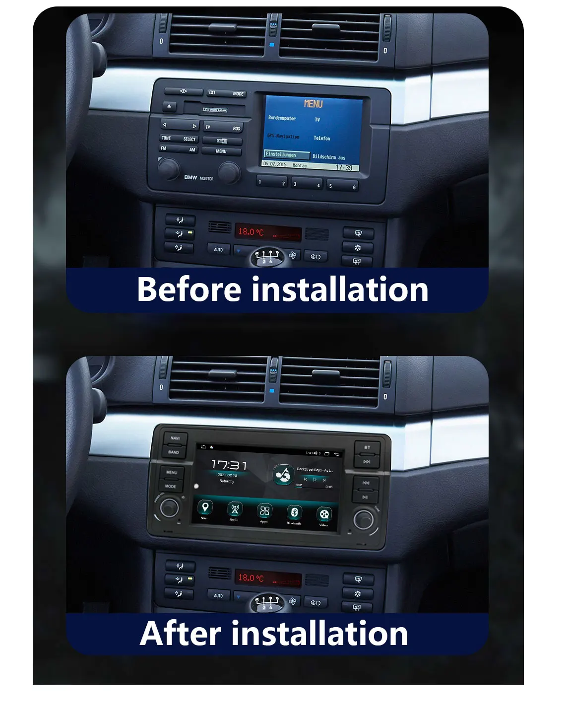 Фото Автомагнитола CHSTEK Android для BMW E46 M3 MG ZT ROVER75 с Carplay, беспроводным GPS, 4G, Wi-Fi, Bluetooth, RDS-навигацией №5