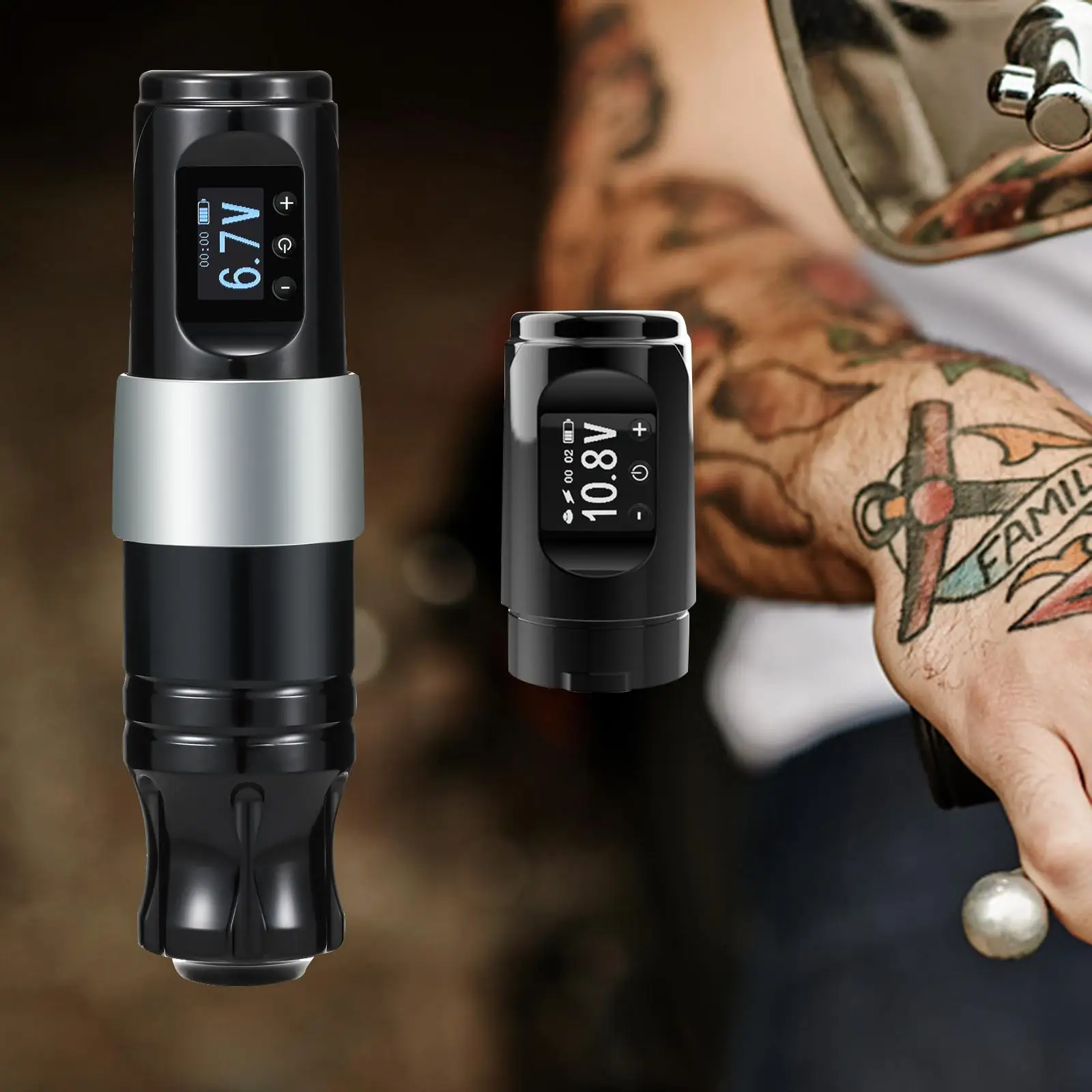 

Portable Wireless Tattoo Pen Coreless Motor Digital Display Permanent Makeup Machine 1800mAh Power Supply