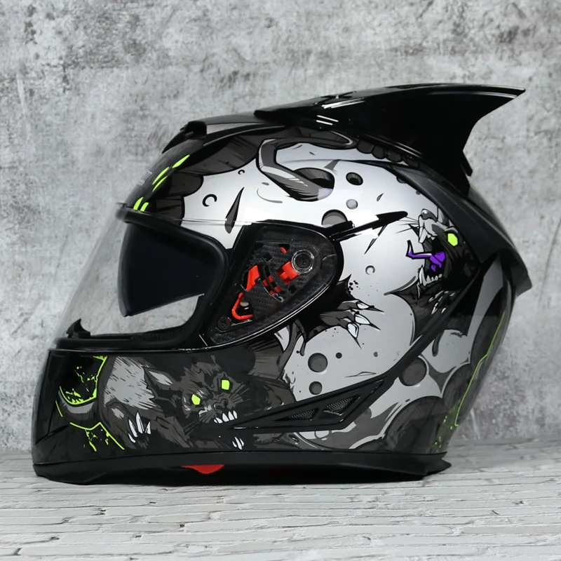 Suitable for motorcycle helmet full helmet double mirror anti fog motorcycle personality cool helmet enlarge