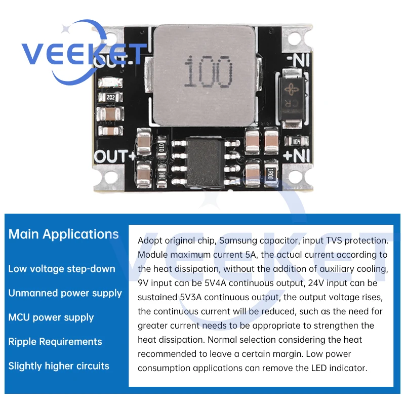 DC-DC Step Down модуль питания Buck DC 5 V-36V вход до 3 V 5V 12V Выход 3A 8W Конвертер плата высокой