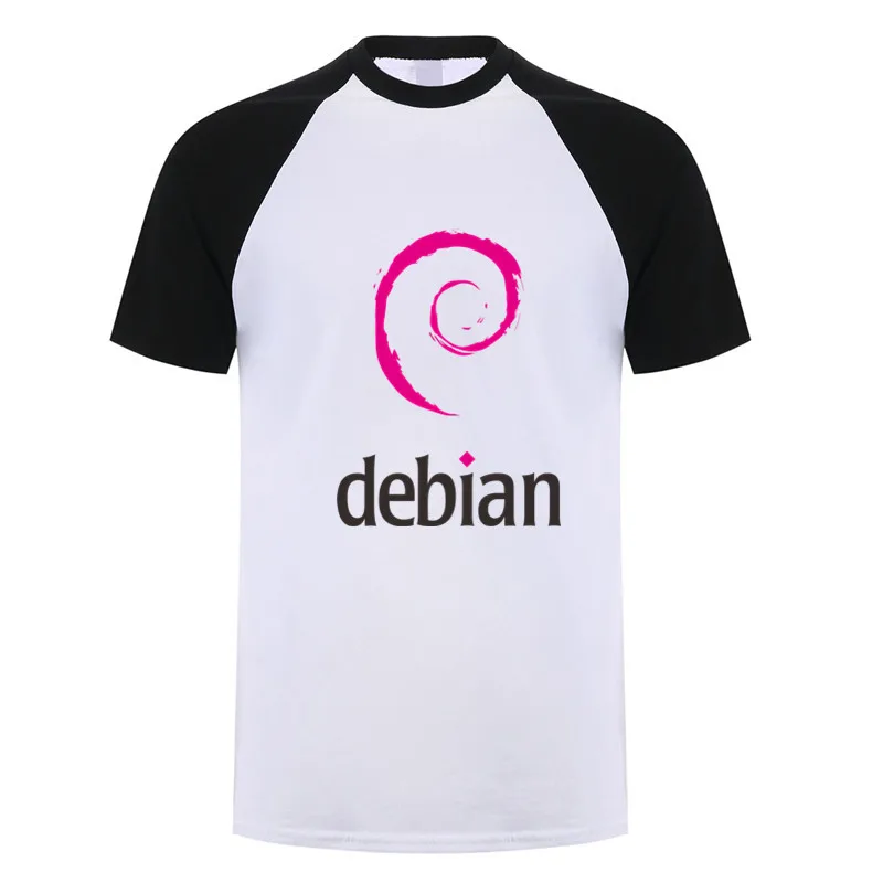 Футболки Debian Linux мужские повседневные хлопковые летние топы с коротким рукавом