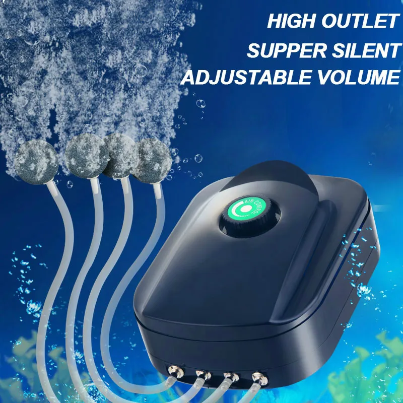 

High Quality Silent Adjustable Aquarium Air Pump Fish Tank Oxygen Air Pump 8w 12w Durable Body 220~240V Air Switch Control