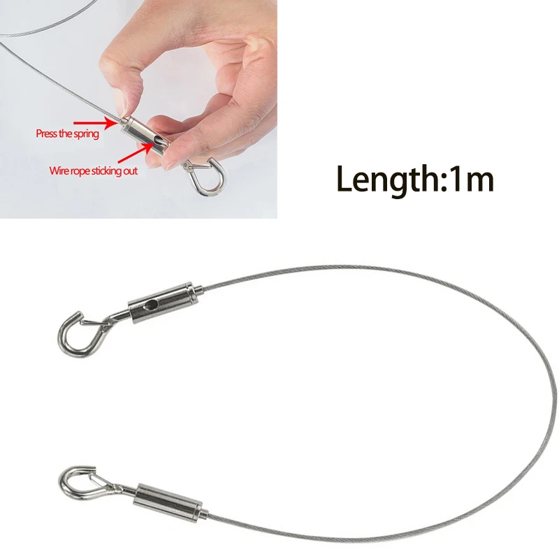 Регулируемый автоматический Проволочный Трос пружинный крючок Веревка для