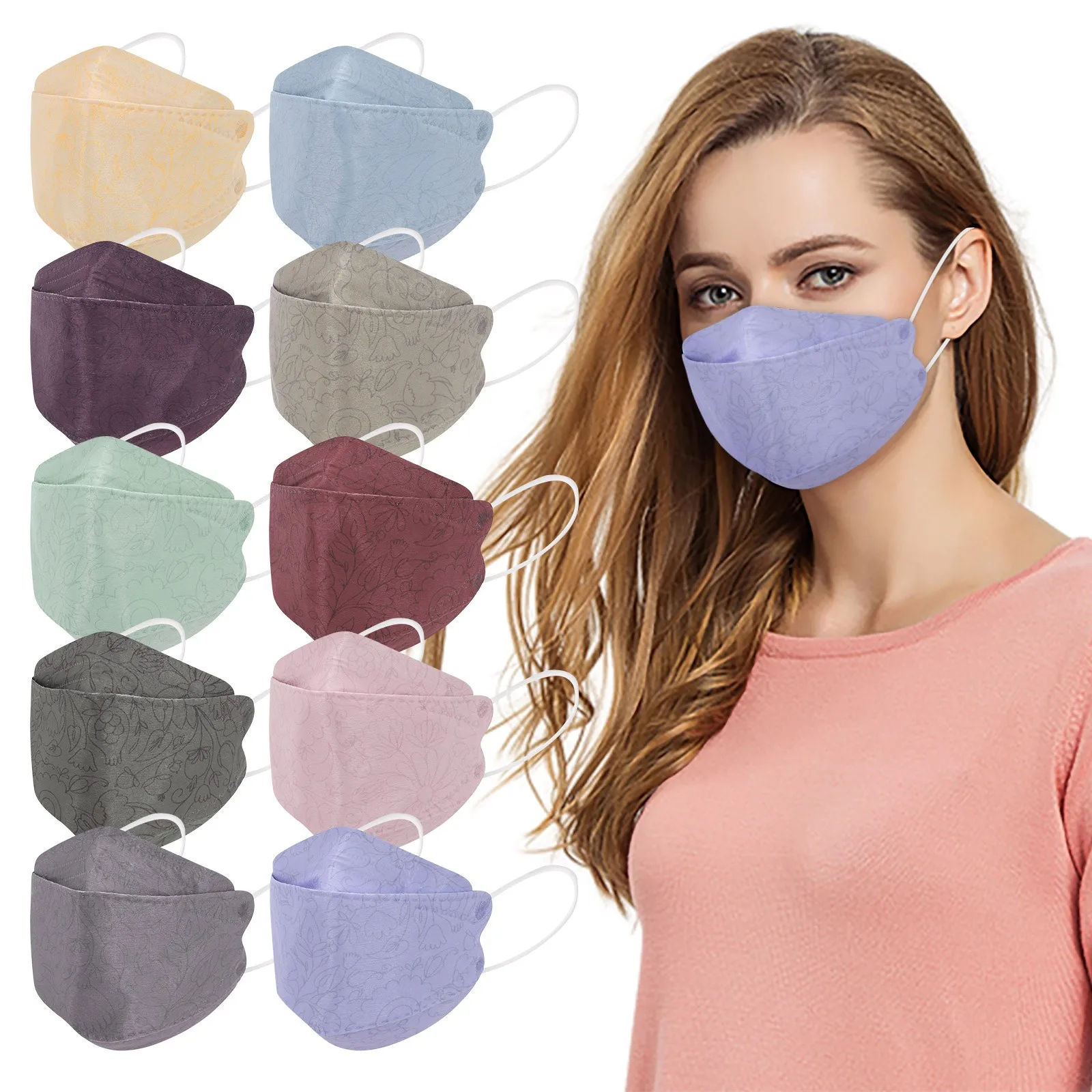 

Маски для взрослых однотонные 4-слойные дышащие унисекс маски для лица 3D дизайнерские нетканые уличные защитные маски для взрослых