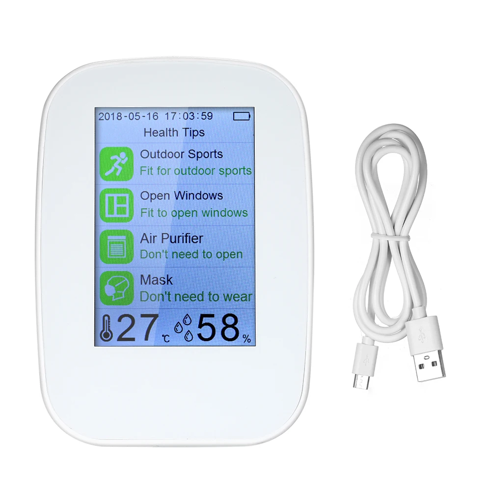 Portable Air Quality Detector Indoor/Outdoor Digital PM2.5 Formaldehyde Gas Monitor LCD HCHO & TVOC Tester Air Analyzers