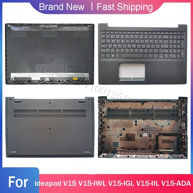 

New Bottom Base Case For Lenovo ideapad V15 V15-IWL V15-IGL V15-IIL V15-ADA Laptop LCD Back Cover Palmrest Upper Rear Lid Grey