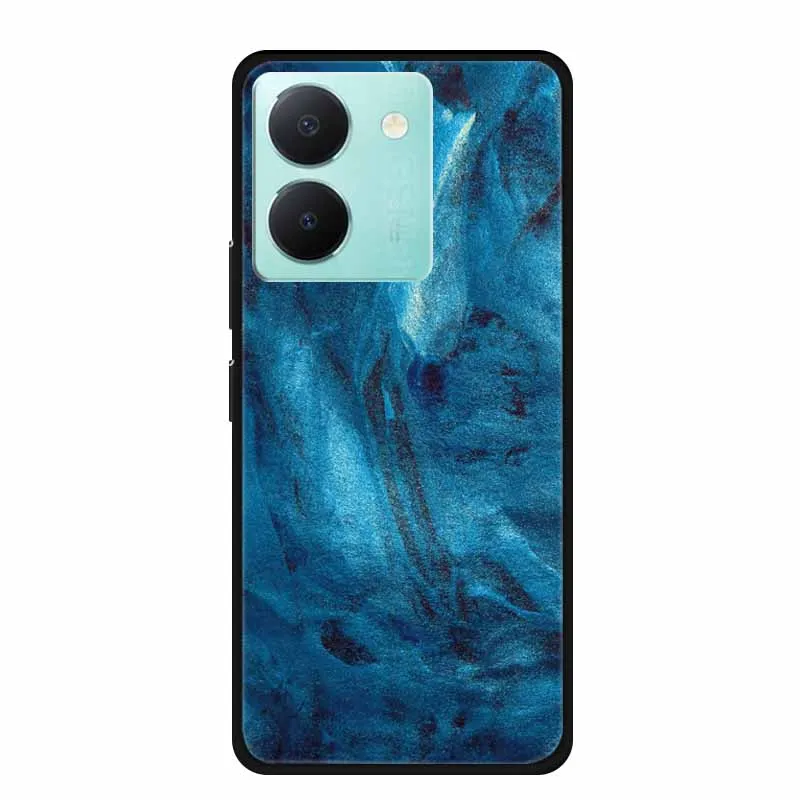 Мягкий модный ЧЕХОЛ ДЛЯ Vivo Y27s 4G чехол силиконовые чехлы из ТПУ с деревянным