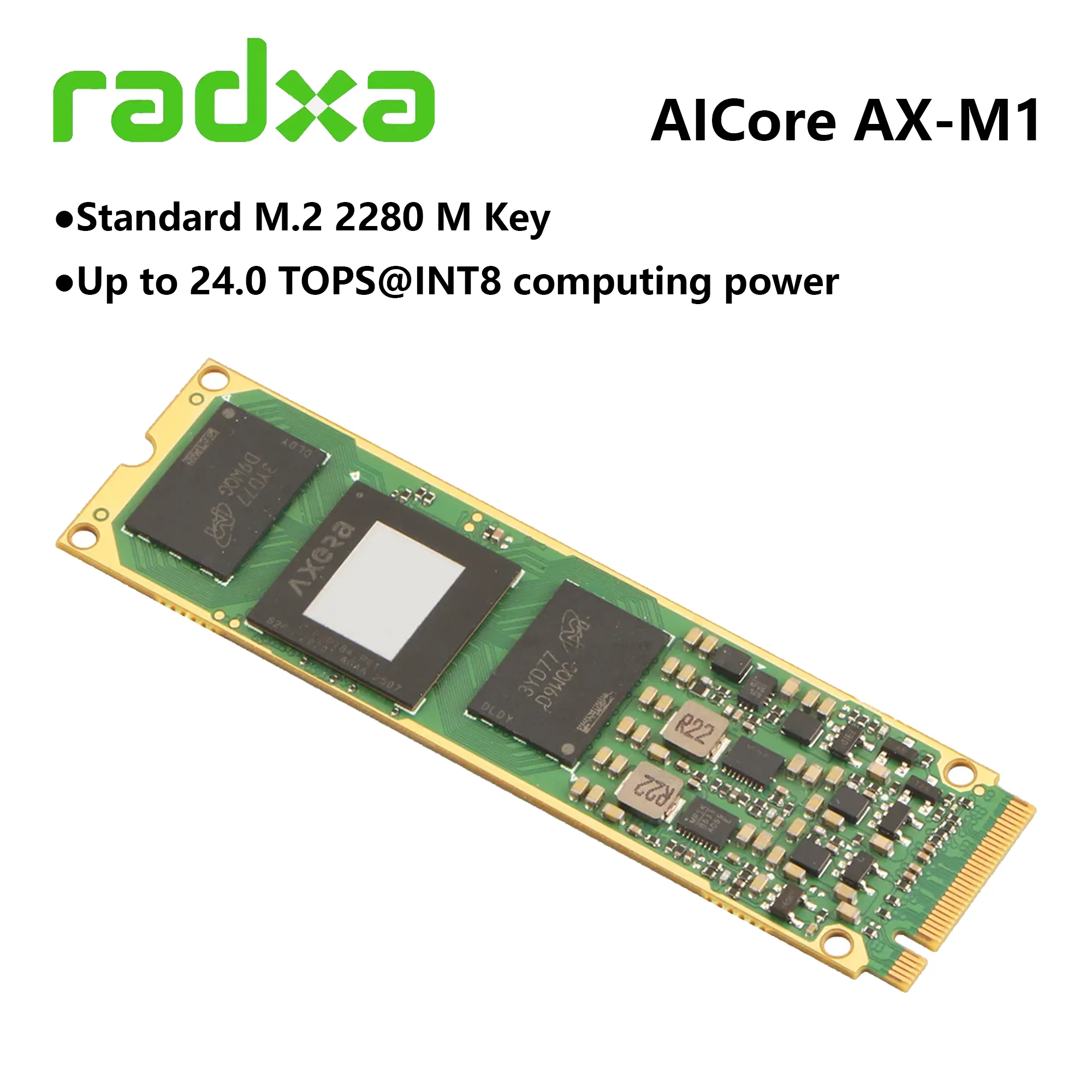 Radxa AICore AX-M1 Axera AX8850 Модуль ускорения AI 24 TOPS@INT8, 8 ГБ ОЗУ LPDDR4X M.2 2280, совместимый с ROCK 5B+ Rock 5T (art.: 3920d2ded4615) - 3920d2ded4615