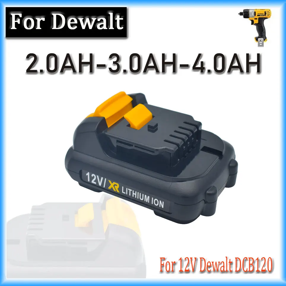 

For dewalt 12V 2.0AH 3.0AH 4.0AH Li-ion DCB120 DCB100 DCT410S1 DCT414S1 DCL510 DCF610 DCF610S2 DCD710 18650 Rechargeable Battery