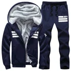 Костюм спортивный мужской, бархатный комплект из 2 предметов, тренировочные штаны и толстовка для бега, большие размеры 7XL 8XL