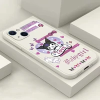 sanrio wild black kuromi mobile phone cases for iphone 13 12 11 pro max mini xr xs max 8 x 7 se 2022 soft cover back shell y2k