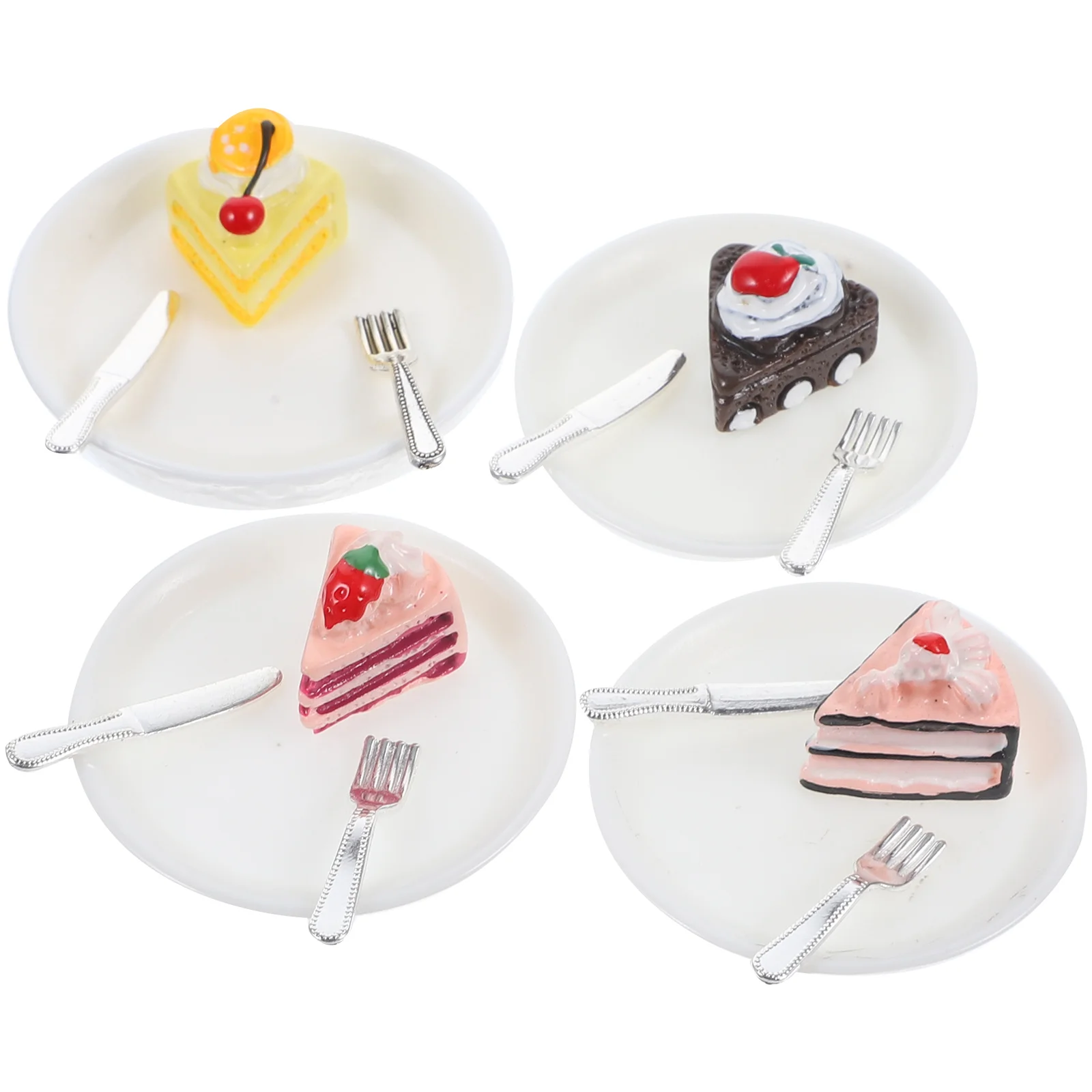 

4pcs Decorative Mini Cake Miniature Dessert Model House Cake Ornaments